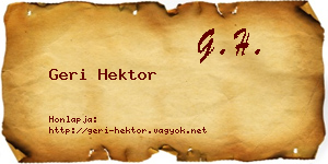 Geri Hektor névjegykártya